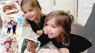 Taytum and Oakley REACT TO OLD PHOTOS AND VIDEOS! *FUNNY*