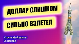 Курс доллара похоже сильно взлетел, а нефть ждет решение ОПЕК | Утренний брифинг | 25 ноября