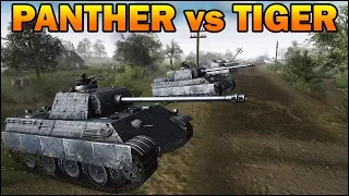 20 TIGERS vs 20 PANTHERS - German Tanks Duel - Men of War Assault Squad 2 - Editor Scenario #95