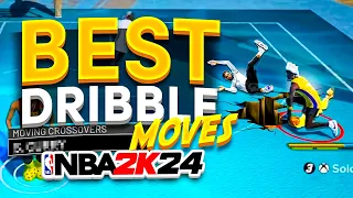BEST DRIBBLE MOVES IN NBA 2K24... *FASTEST* BEST COMBOS w/ GLITCHY DRIBBLE TUTORIAL! Animations 2K24