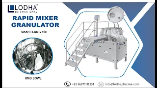 GMP Model - 50 kg Rapid Mixer Granulator