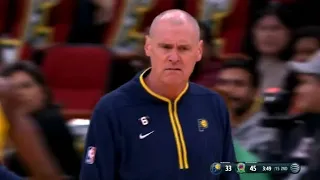 Rick Carlisle ejected from the Rockets-Pacers game after protesting a no-call for Tyrese Haliburton.