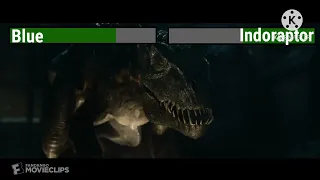 Blue vs Indoraptor With Healthbars