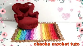 comment faire un petit tapis de décoration au crochet très facile a faire