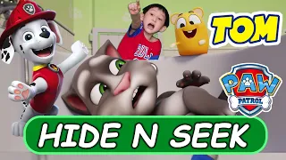 My Talking Tom Friends in REAL LIFE and Marshall PAW PATROL play Hide and Seek!