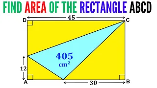 Find area of the Rectangle ABCD | Blue shaded triangle area is 405 | Important skills explained