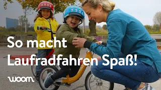 Kindern Laufradfahren beibringen – Vorbereitung und Training | woom bikes