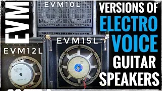 EVM12L, EVM15L, EVM10L - The Versions of ElectroVoice Guitar Speakers