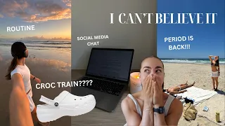 VLOG | DAY IN THE LIFE .. working in social media, PERIOD IS BACK, crocs? am I a reader now??