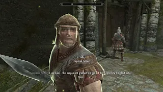 Secret scene if use emperor voice on imperials in Helgen