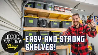 Storage Shelves for Your Garage!  Easy and Strong!