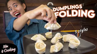 How To FOLD Dumplings (With Round Wrappers) ● 5 EASY WAYS to Fold Dumplings