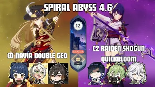 C0 Navia & C2 Raiden Shogun | Spiral Abyss 4.6 Floor 12 | Genshin Impact
