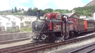 Ffestiniog & Welsh Highland Railway: The No.10 'Merddin Emrys' collect the Coaches at Porthmadog.