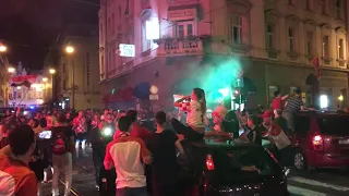 Croatia fans celebrate World Cup semi-final win over England, Zagreb, 11.07.2018., Part 2.