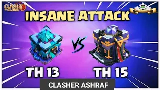 TH13 vs TH15 Unbelievable QC HYBRID Attack in Island Base | Clash of Clans