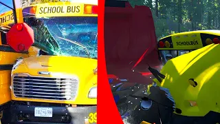 Testing Real School Bus Accidents on BeamNG Drive #2