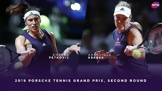 Andrea Petkovic vs. Angelique Kerber | 2019 Porsche Tennis Grand Prix Second Round | WTA Highlights