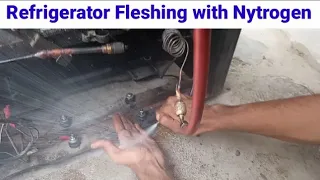 Refrigerator fleshing|refrigerator evaporator and condenser fleshing with nytrogen|how to fleshing