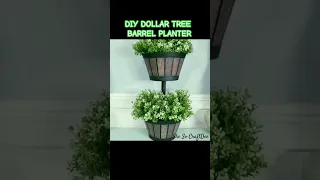 🌟 Awesome Dollar Tree DIY Double Barrel Porch Planter Decor #dollartreediy #shesocraftdee #shorts