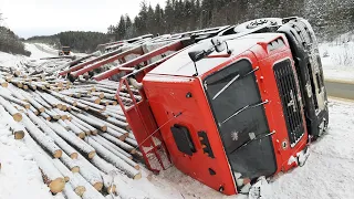 Уронили гружёный МАЗ /// ДТП на ровном месте.