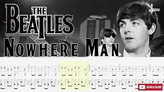 The Beatles - Nowhere Man (🔴Bass + Drum) By Paul McCartney #beatles_bass_tabs #basstabs