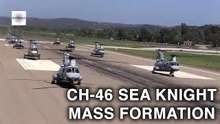 Mass Formation CH-46 '"Sea Knight" Helicopter Commemorative Flight