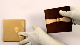 D-5991, Brown Color, Shimmery Finish Paper, Small Size Cards, Designer Multifaith Invitations