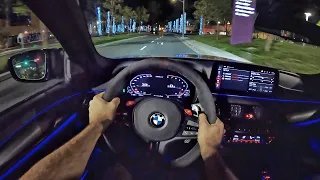 2022 BMW M5 CS POV Night Drive (3D Audio)(ASMR)