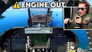 IMPOSSIBLE AIRCRAFT CARRIER LANDINGS (ENGINE OUT) - Microsoft Flight Simulator Top Gun DLC