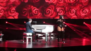 Demi Lovato and Nick Jonas performing Stone Cold 7-27-16