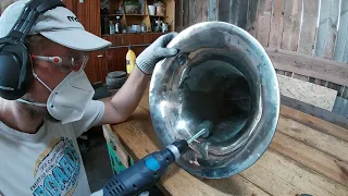 Реставрація 50 річної труби Туба Київ Restoration of the 50-year-old brass musical instrument Tuba