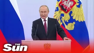 Putin declares annexation of Ukrainian lands during Kremlin ceremony