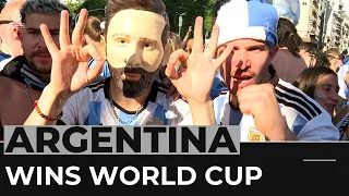 Argentina’s fans celebrate in the streets after World Cup victory