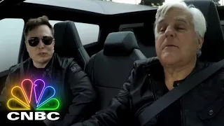 Elon Musk And Jay Leno Hop In The 2021 Tesla Cybertruck | Jay Leno's Garage