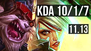 KLED vs RIVEN (TOP) | 10/1/7, Quadra, 6 solo kills, Legendary, 500+ games | EUW Master | v11.13