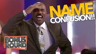 Steve Harvey Gets Confused Over Contestant Names On Family Feud! Bonus Round