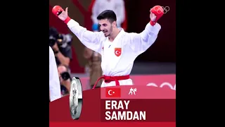 It's silver for Eray Samdan of TURKEY in the men's  67kg kumite!