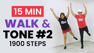 15 Min WALK and TONE #2 • 1900 Steps • Walking Workout #97 • Keoni Tamayo