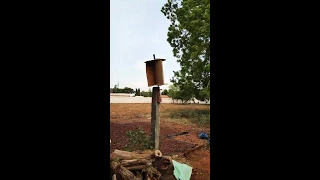 Vertical axis wind turbine from waste box