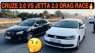 Chevrolet Cruze 2.0 vs Volkswagen Jetta 2.0 Drag Race🔥🔥| American vs German😎  #dragrace