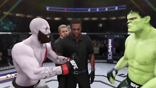 Kratos vs. Hulk (EA Sports UFC 3) - CPU vs. CPU - Crazy UFC 👊🤪