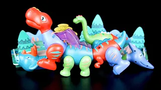 4 DINOSAUR TOYS #01: T-REX, BRACHIOSAURUS, TRICERATOPS, PTEROSAUR | ASMR | DINO KING TOYS 221030