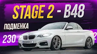 Двигатель БМВ B48 на Stage2! М пакет на BMW 2ой серии. Установили Downpipe. Замеры 100-200. BMW 230.