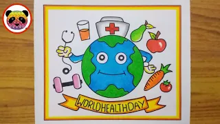 World Health Day Drawing / World Health Day Poster Drawing / Health Day Drawing