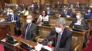 Serbia Parliament Resumes Sitting Amid Pandemic With Gloves, Masks, Shields