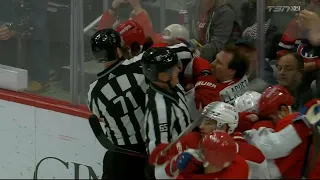 Brendan Gallagher Shoots Puck After Whistle Causing A Scrum