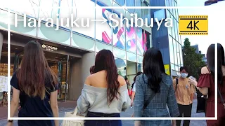 【4K】Tokyo Evening Walk - From Shibuya to Omote-sando, （October.2021)