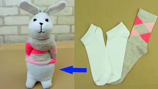 Зайчик из носков  Rabbit from socks