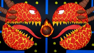 Crazy Lava Pacman Monster Attack | Arcade Game Stop Motion